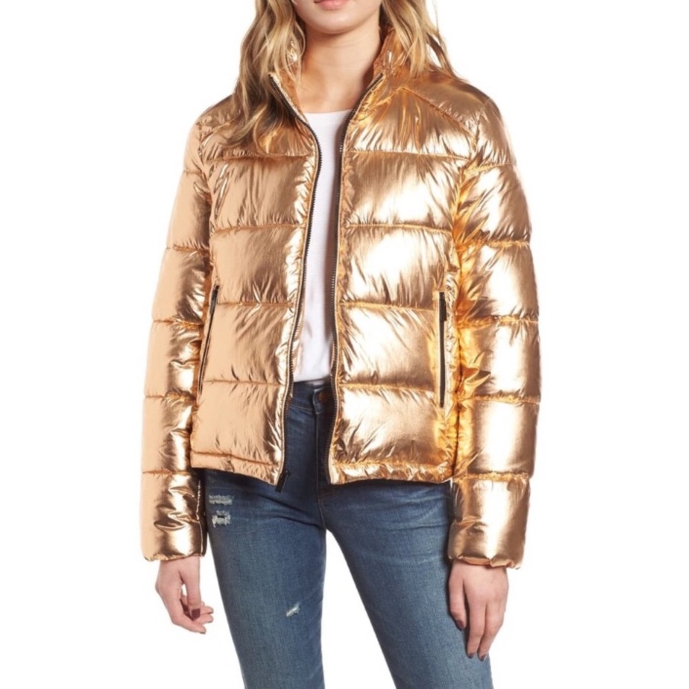 NWT Size M Marc New York Metallic Puffer Coat